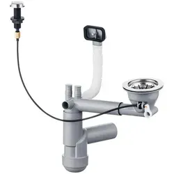 Siphon für Stahlspülbecken, 1-Becken Chrom