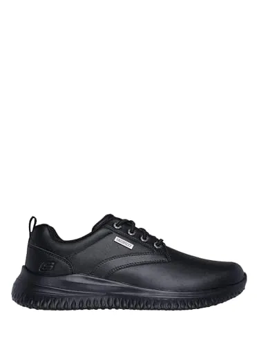 Skechers USA Mens Herren Delson 3.0 Glavine Sneaker, Black Leather, 47.5 EU