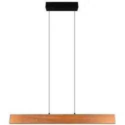 Trio Leuchten LED-Hängeleuchte, Natur & Schwarz, Höhenverstellbar - Moderne LED-Hängeleuchte für den Innenbereich, höhenverstellbar und dimmbar, sorgt für eine harmonische Atmosphäre mit warmweißem bis tageslichtweißem Licht. Ideal für Esstische und Wohnräume.