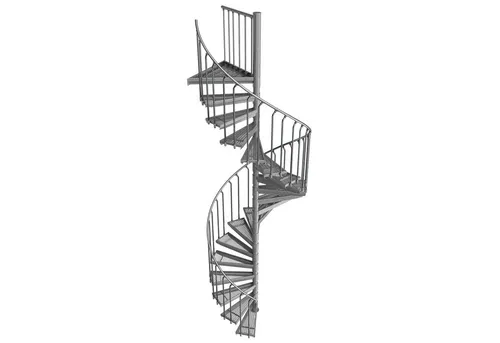 Scalant Außentreppe Spindeltreppe Scarvo M, für Geschosshöhen bis 377 cm, Stufen mit Streckgitter, Aluminium Verbindungselemente