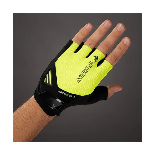 Chiba Fahrrad-Handschuhe BioXcell AIR - Neongelb/Schwarz, Größe S - Fahrradhandschuhe mit luftdurchlässiger Oberhand und BioXCell Polsterung für optimalen Komfort. Ideal für Vielfahrer und Tourenfahrer, waschbar bis 30 °C.