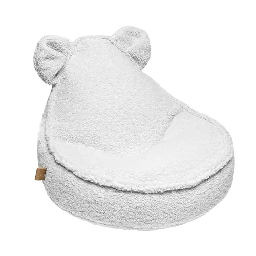 MEOWBABY Sitzsack Bär für Kinder Sitzpouf Kindermöbel Indoor Beanbag, Bearly, Weiß