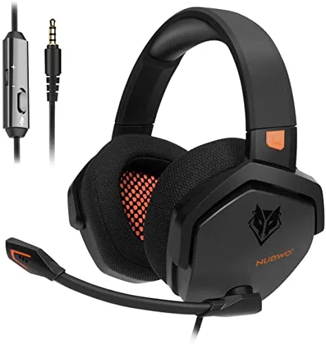 NUBWO N16 Gaming Headset – Komfortabel mit Geräuschunterdrückung für PS5, PS4, Xbox One, PC und mehr - Gaming Headset mit 50mm Lautsprechern für immersiven Sound und einem Mikrofon mit Geräuschunterdrückung für klare Kommunikation. Ideal für lange Gaming-Sessions dank komfortablem Design.