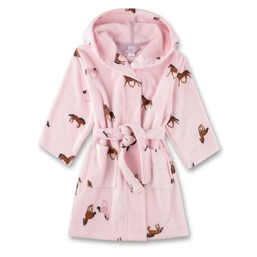 Sanetta Kid's Bathrobe AOP - Weicher Bademantel in Rosa, Gr 98 - Bademantel für Kinder in Rosa, Größe 98; ideal für Alltag und Schwimmbad; aus 90% Baumwolle für höchsten Komfort.
