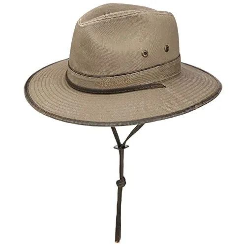 Stetson Tarnell Traveller Baumwollhut Herren UV-Schutz 40+ Luftösen Sonnenhut Frühjahr Sommer beige S (54-55 cm)
