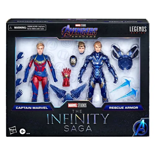 Marvel Hasbro Legends Captain Rescue Armor 15 cm Figuren 2er-Pack - Actionfiguren für Kinder, 15 cm große Captain Marvel und Rescue Armor Figuren mit Premium-Design und 12 Accessoires, ideal für Sammler und Fans des Marvel-Universums.