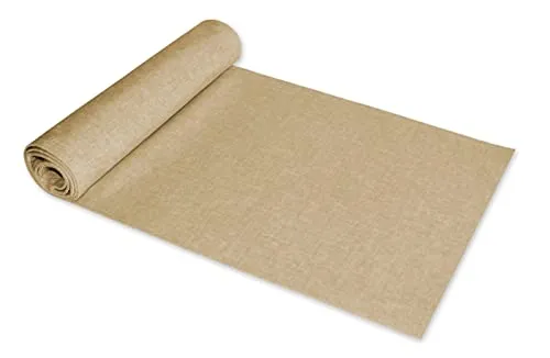 Tischläufer 40 x 140 cm Beige Natur rechteckig Leinenoptik Tischdecke Lotuseffekt Tischwäsche Wasserabweisend Tischtuch Fleckenabweisend Bügelfrei Abwischbar Knitterfrei Innen und Außen