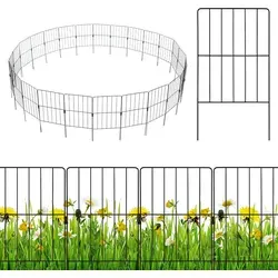 COSTWAY 25 Stück dekorativer Gartenzaun - Gartenzäune, rostfreies und stabiles Design, flexibel kombinierbar für individuelle Gartenformen und einfache Montage ohne Werkzeuge.