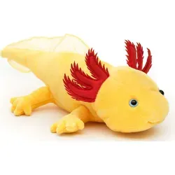 Uni-Toys Axolotl - 32 cm gelbes Plüsch-Wassertier, bezauberndes Design mit blauen Augen und 100% recyceltem Füllmaterial