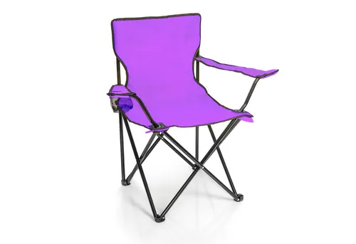 BigDean Campingstuhl Faltstuhl Campingstuhl Anglerstuhl Getränkehalter Klappstuhl (Packung, 1 St), Lila, Violett, Klappbar, Getränkehalter, Tragetasche