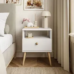 HARMONY Nachttisch Weiß - Weiß in weiß von Lukmebel