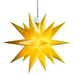 Sterntaler Stern 18 Zacken gelb 12cm - Nussknacker mit warmweißer LED-Beleuchtung, ideal für stimmungsvolle Akzente im Innen- und Außenbereich. Timer-Funktion für praktischen 6-Stunden-Betrieb.