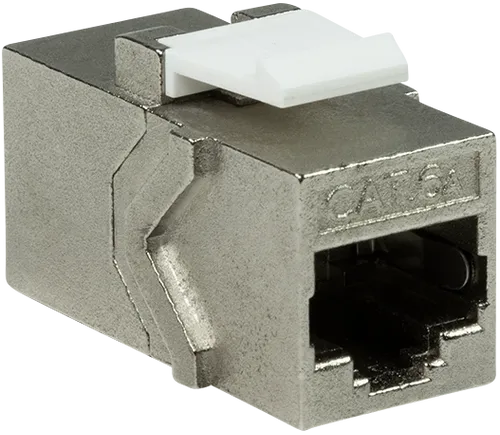 LogiLink 057515 Cat.6A Keystone 2xRJ45 STP - geschirmte Kupplung für 10 Gigabit Ethernet, ideal für hohe Datenübertragungsraten