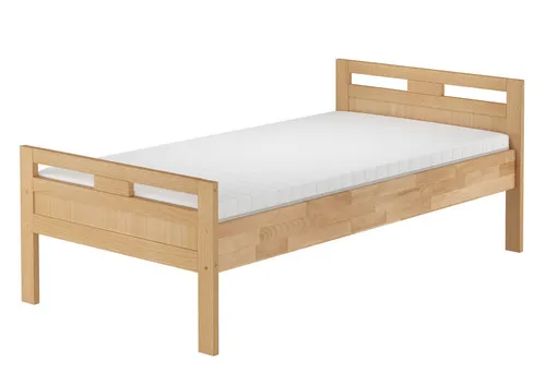 ERST-HOLZ Massivholzbett Einzelbett Echtholz Seniorenbett Buche Massiv 100 x 220 cm, Buche