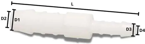 Schlauchverbinder Kunststoff Tülle reduziert 4 mm x 3 mm