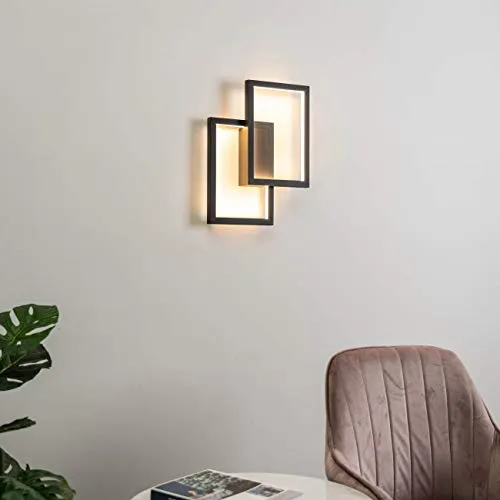 Kosilum – Wand- oder Deckenleuchte, doppelt, rechteckig, Lampe Wohnzimmer – Taavi – Licht warmweiß, Beleuchtung Schlafzimmer Küche Flur – 28 W – 1820 lm – integrierte LED – IP20