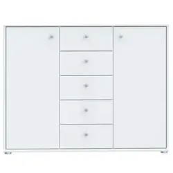 Kommode Weiß mit 5 Schubkästen