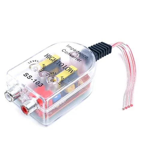 CENPEK 2 x Auto-Konverter für hohe bis niedrige Impedanz, Audiosignal-Adapter, Lautsprecherausgang auf Cinch-Leitungssteuerung