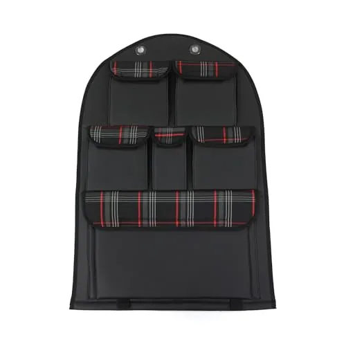 OMAC GmbH Autositz Organizer Rücksitztasche Kompatibel mit T5 2003-2015 | Organizer mit Tasche Rücksitzschoner für Autos | Autositzschoner mit Rücklehnenschutz (Rot)