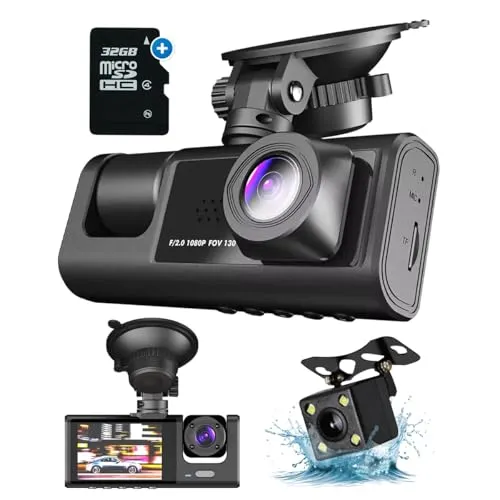 Fleau Tech Dashcam 3 in 1 – Full HD mit Bewegungserkennung und Parkmodus