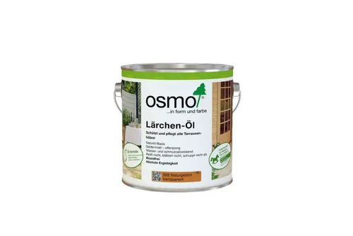 Osmo Lärchen-Öl Naturgetönt 2,50 l - 11500021 - Osmo Anstriche Terrasse, schützt und pflegt Holzoberflächen mit hochwertigem, naturgetöntem Öl für eine langlebige und attraktive Optik.