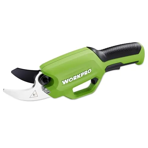 WORKPRO 7,2V Akku Gartenschere - Elektrische Gartenschere mit 19mm Schnittdurchmesser, ideal für präzises Schneiden von Ästen und Obstbäumen. Ergonomisches Design und LED-Licht für optimale Sicht und Kontrolle.