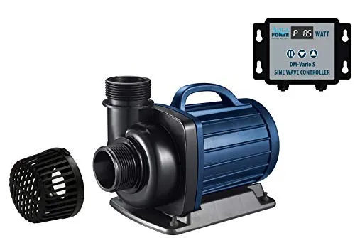 AquaForte Filter-Teichpumpe DM-22.000 Vario S - Wasserpumpen, energiesparend und regelbar mit externem Controller für individuelle Durchflussanpassung bis 22.000 L/h und max. Förderhöhe von 7,5 m.