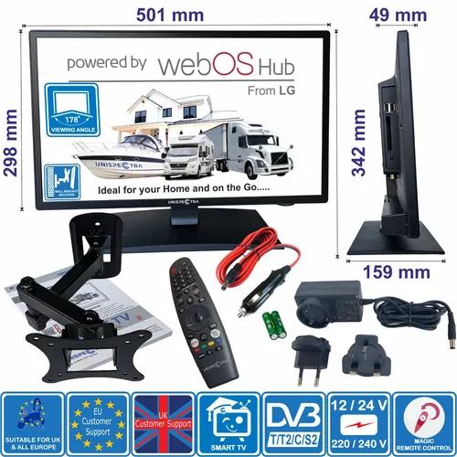 Unispectra ® 22“ Smart TV mit Magic-Fernbedienung