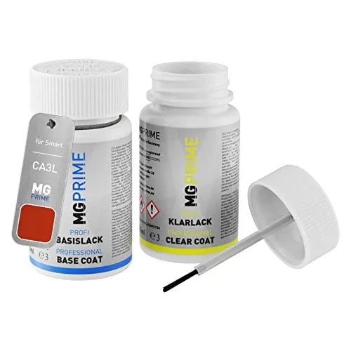 MG PRIME Autolack Lackstift Set für Smart CA3L / EAY Vivid Orange Metallic Basislack Klarlack je 50ml