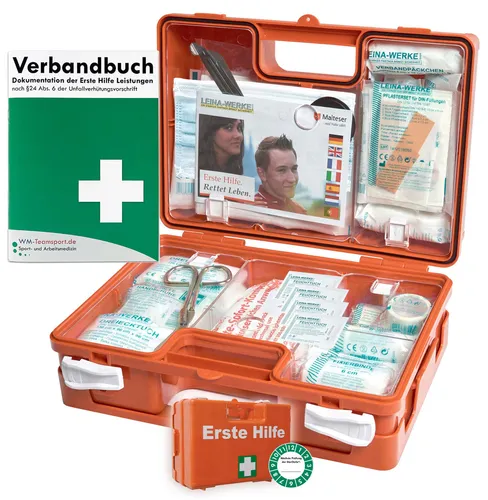 Erste-Hilfe-Koffer M1 PLUS für Betriebe aktuelle DIN 13157 inkl. Verbandbuch