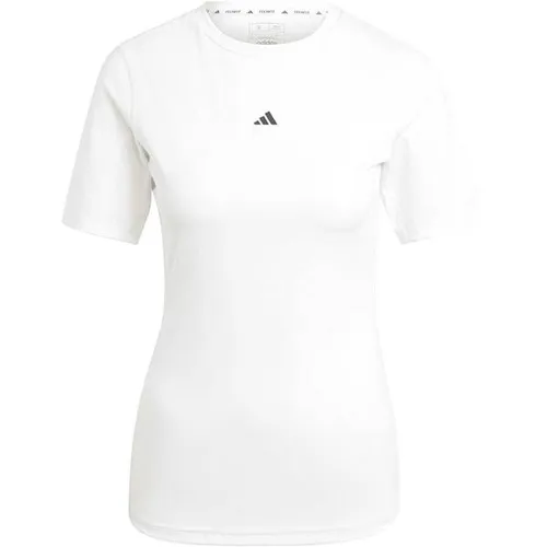 adidas Women's Techfit Training Tee - Funktionsshirt Gr XS weiß - Trainingsbekleidung: Leichtes, elastisches Damen-Funktionsshirt in Weiß, ideal für Workout und Roadrunning.