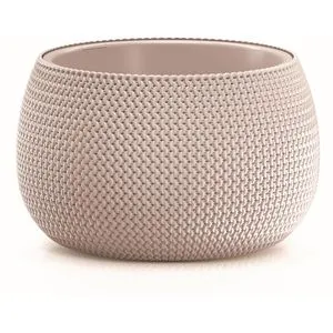 Prosperplast Splofy Bowl Übertopf, mocca, Ø 37 x 21 cm, aus Kunststoff, für innen und außen, mit Innentopf