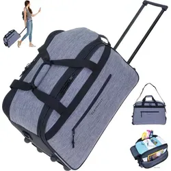 ELEPHANT Travel Duffle Trolley 55 cm - Grau Schwarz - Praktische 55 cm Weekender Trolley Reisetasche mit Rollen, 45 Liter Stauraum, ideal für Kurzreisen. Robustes und pflegeleichtes Material, leise Vollgummiräder für müheloses Reisen.