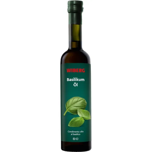 Basilikum-Öl mit Basilikum-Extrakt 0,5L natives Olivenöl - WIBERG (34,21 EUR/l)