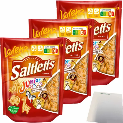Lorenz Saltletts knusprige Laugengebäck-Figuren fein gesalzen 3x150g Packung usy