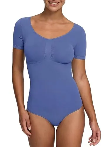 creamy fabrics T-Shirt Bodysuit Shapewear mit Slip – Figurformender Body für Damen - Figurformender Bodysuit für Damen mit starkem Bauch-weg-Effekt. Nahtlos, atmungsaktiv und ultraweich für optimalen Tragekomfort. Praktischer Druckknopfverschluss für einfaches An- und Ausziehen.