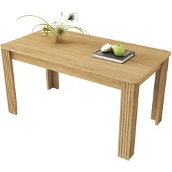 Okwish Esstisch, Braun, Holzwerkstoff, 65x75x116 cm - Moderner Esstisch in eichefarbener Holzoptik, ideal für gesellige Runden oder als Arbeitsplatz. Pflegeleichte Oberfläche und stabiler Stand durch robuste Beine. Schnelle Montage mit beiliegendem Material.