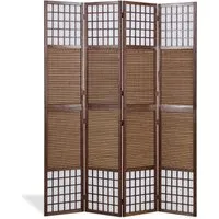 Homestyle4u 4-tlg. Paravent in Braun 172x200 cm von Homestyle4u