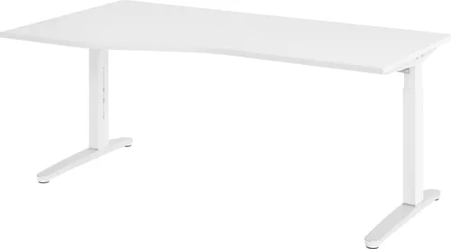 bümö Schreibtisch höhenverstellbar 180x100 cm - Flexibler Bürotisch in Weiß - Höhenverstellbarer Büroschreibtisch für ergonomisches Arbeiten, perfekt für große und kleine Menschen. Robuste Konstruktion und kippelfreier Stand für höchste Stabilität.