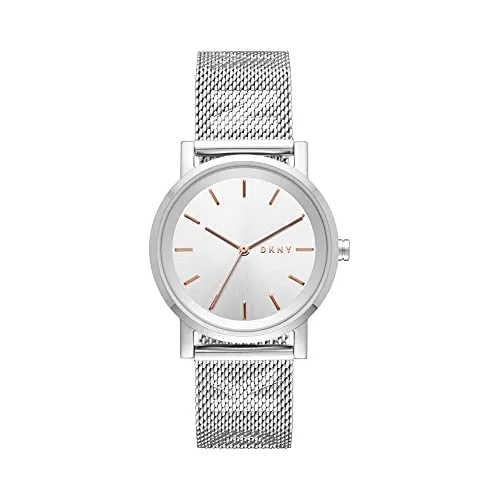 DKNY Damenuhren Soho - Elegante Dreizeigeruhr, 34mm - Armbanduhren für Damen mit 34 mm Edelstahlgehäuse, stilvolles Design und wasserdicht bis 50 m – ideal für den Alltag und besondere Anlässe.