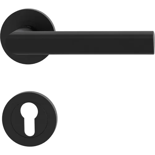 Griffwerk Türgriffgarnitur TRI 134 Graphitschwarz Profilzylinder Türgriff L/R