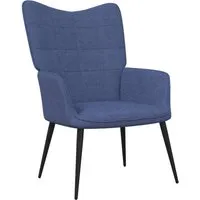 vidaXL Relaxsessel mit Hocker Blau Stoff