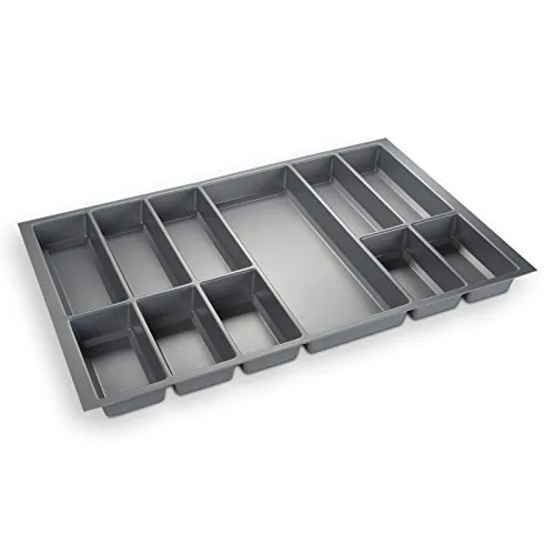 Orga-Box® IV UNIVERSAL Besteckeinsatz Besteckkasten silbergrau für 80er Schublade (473,5 x 726 mm)