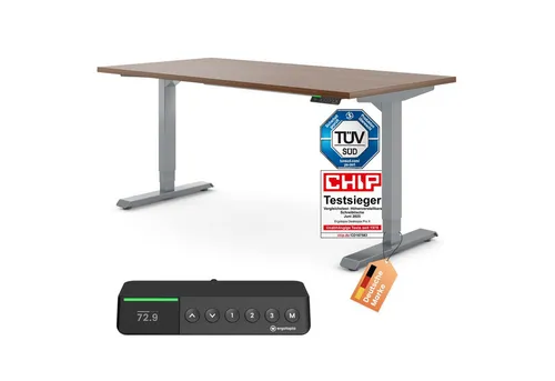 Ergotopia Schreibtisch Desktopia Pro X elektrisch höhenverstellbarer Schreibtisch, elektrisch verstellbarer Bürotisch inkl. edlem OLED-Display