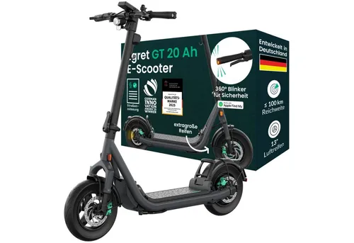 Egret GT 20 Ah E-Scooter mit Straßenzulassung - Elektroscooter mit bis zu 100 km Reichweite, 20 km/h Höchstgeschwindigkeit und hoher Traglast von 150 kg – ideal für Pendler und Freizeitfahrer.