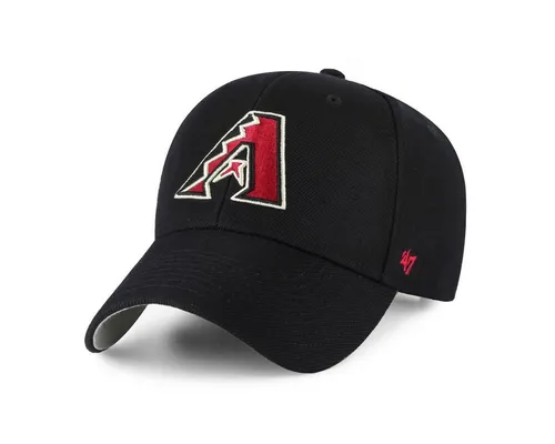 '47 Brand MLB Arizona Diamondbacks MVP Cap - Schwarz - Baseball Cap mit gebogenem Schirm und gesticktem Logo der Arizona Diamondbacks. Verstellbar durch Klettverschluss, ideal für jeden MLB-Fan!