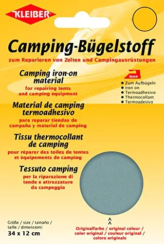 Kleiber Quick-Camping-Bügelstoff, grau, Baumwolle, ca. 34 cm x 12 cm, 4, 380-09