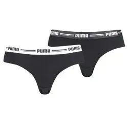 Puma 2P Logo Waistband Brazilian Schwarz Medium Damen