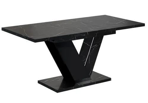 Altdecor Esstisch Schwarz - Modernes Design mit Ausziehfunktion - Esstisch aus Holzwerkstoff mit spektakulärem Untergestell, erweiterbar von 120 cm auf 160 cm, ideal für gesellige Abende mit Familie und Freunden.