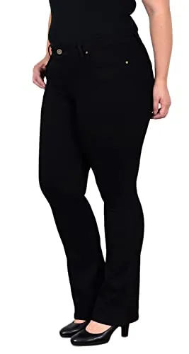 ESRA Damen Bootcut Jeans - High Waist & Stretch - Hochwertige Bootcut Jeans für Damen mit High Waist und angenehmem Stretch. Ideal für den Alltag und in großen Größen erhältlich. Bequem und vielseitig kombinierbar!